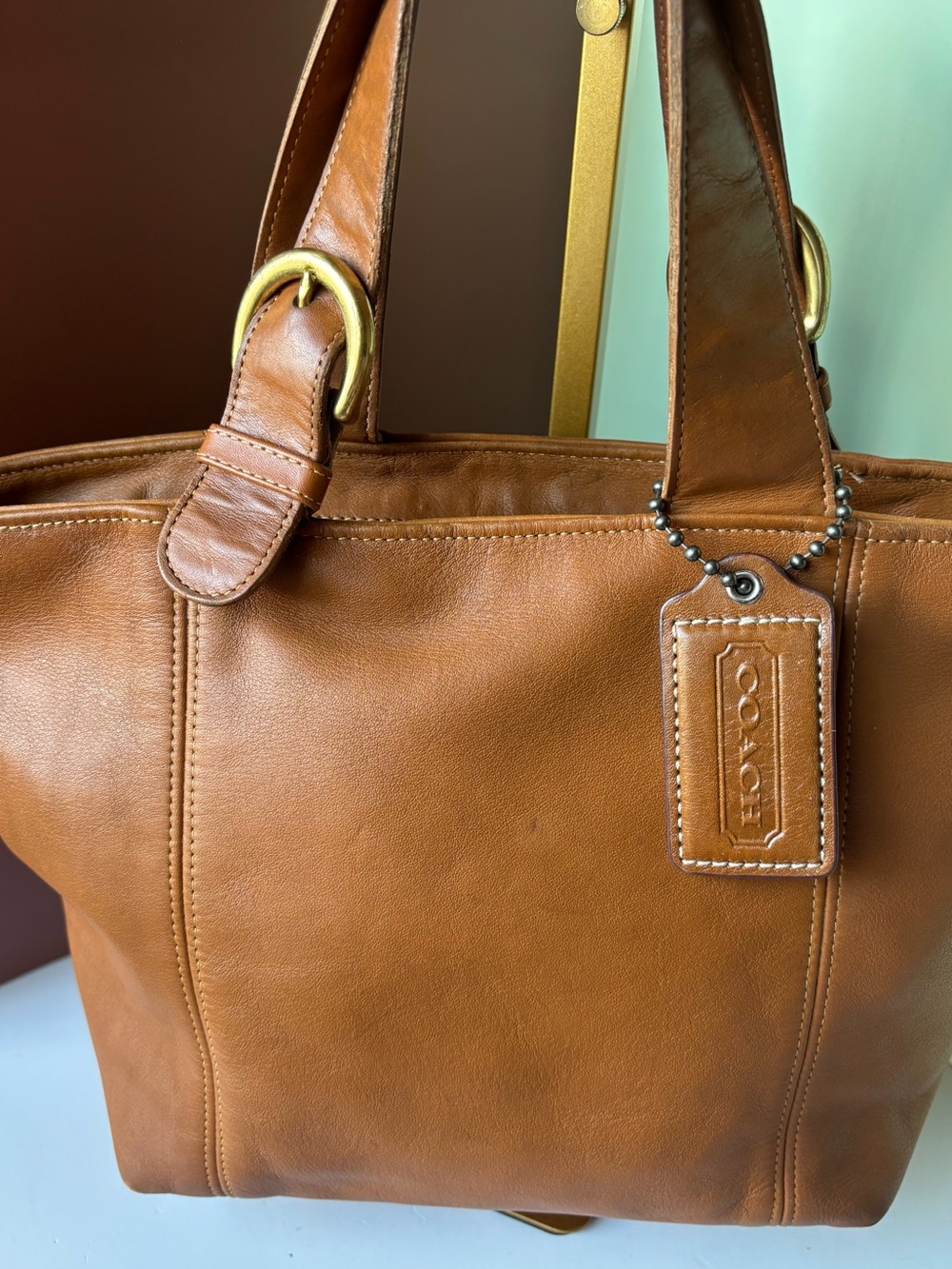 COACH Waverly Pre-1994, Made in NYC, USA, British tan leather